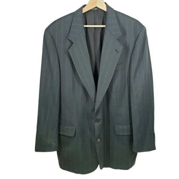 Oscar de‎ la Renta Pinstripe Blazer Jacket Men's Size 43L Dark Gray - Picture 8 of 8